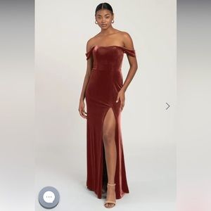 BHLDN Jenny Yoo Issa Dress in velvet English Rose Size 8